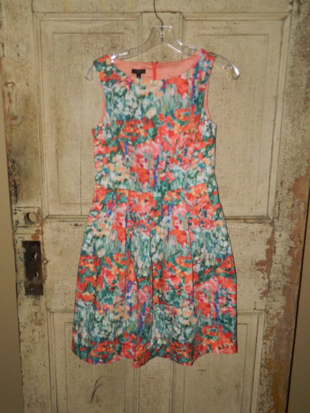 Talbots Watercolor A-line Midi Dress Sz 2P (VV-16)